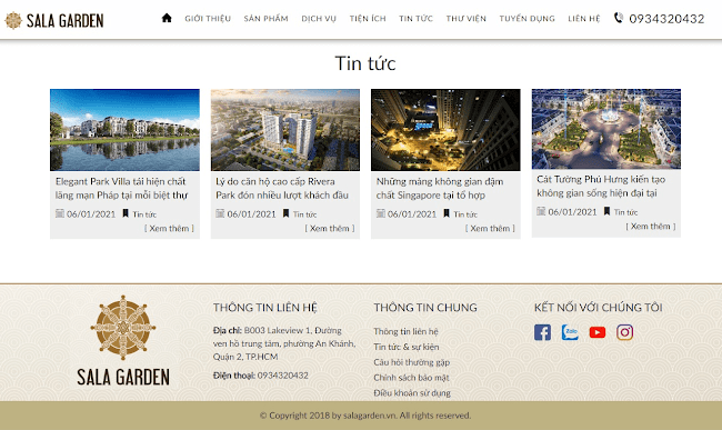 Theme blogger bất động sản landing Sala Garden 2